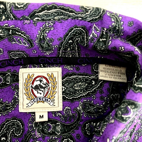 purple paisley cinch shirt